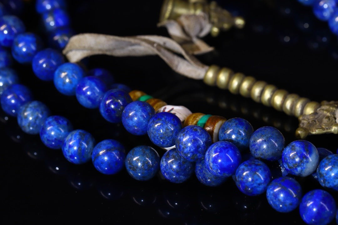 Natural Lapis lazuli Buddha beads