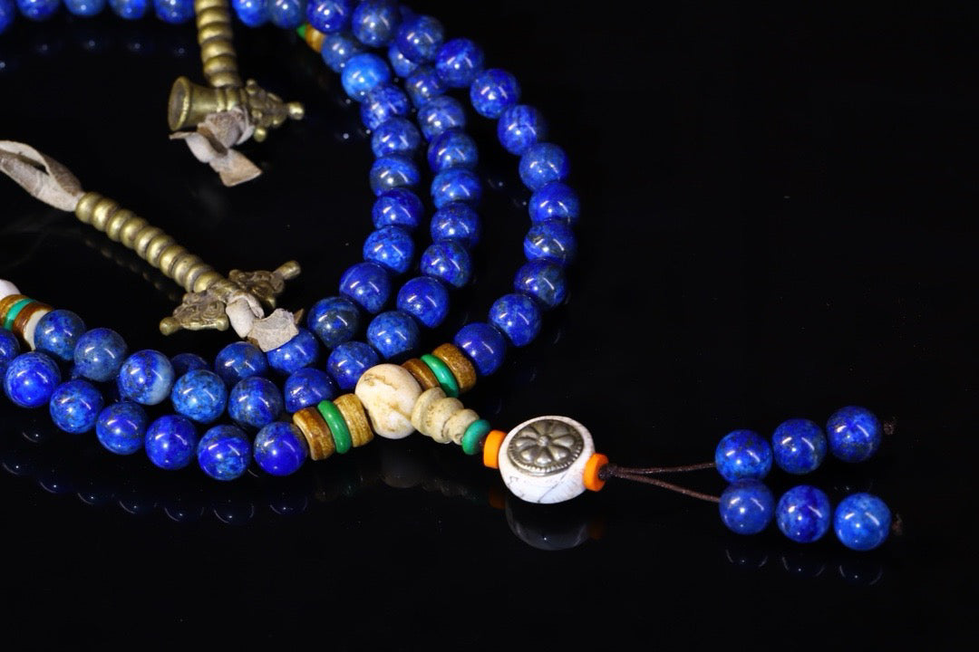 Natural Lapis lazuli Buddha beads