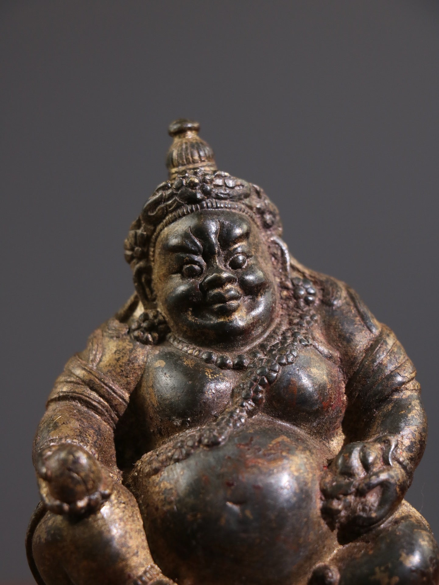 Chinese antique pure copper [Huang Caishen] copywriting ornaments