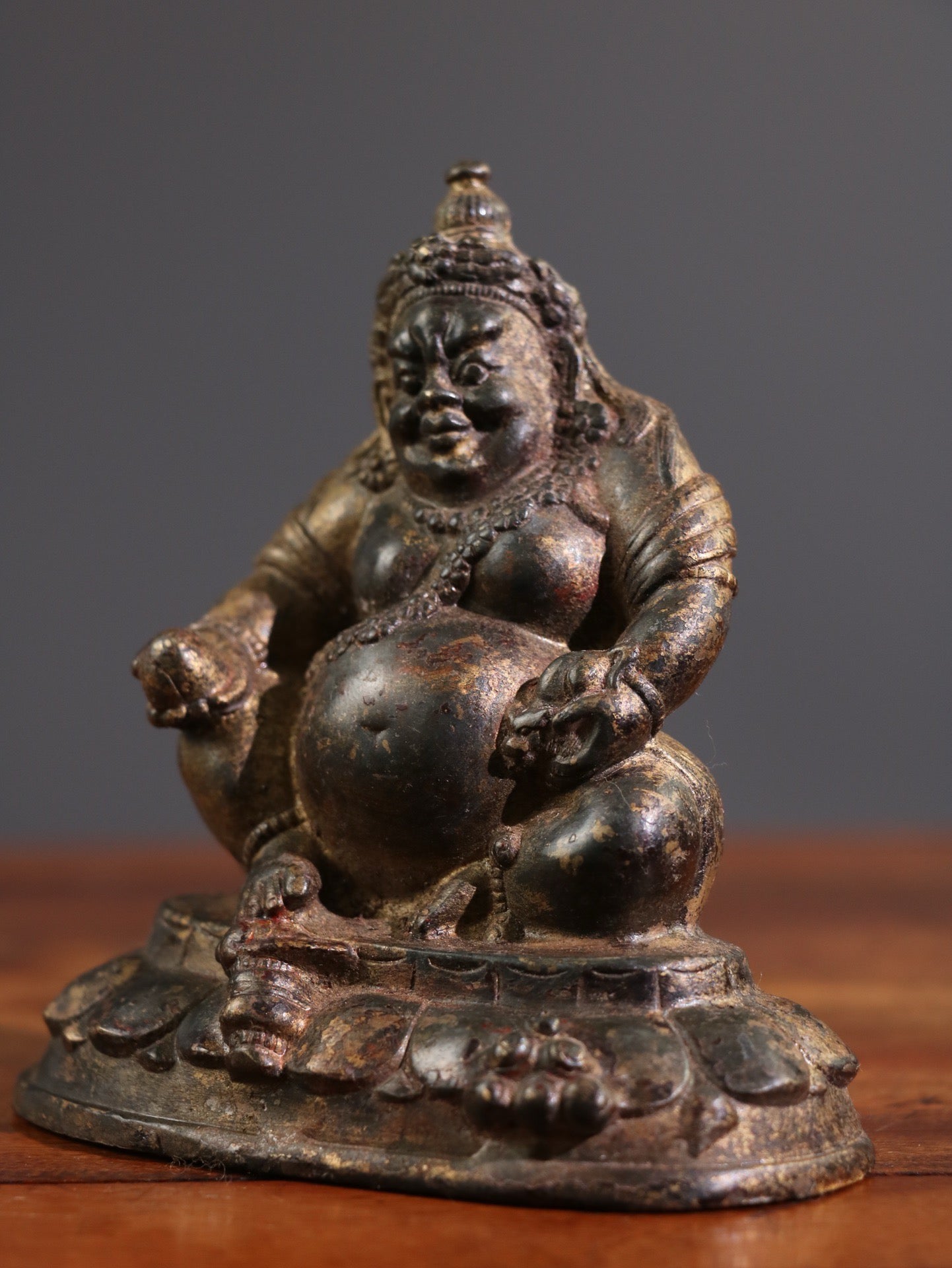 Chinese antique pure copper [Huang Caishen] copywriting ornaments