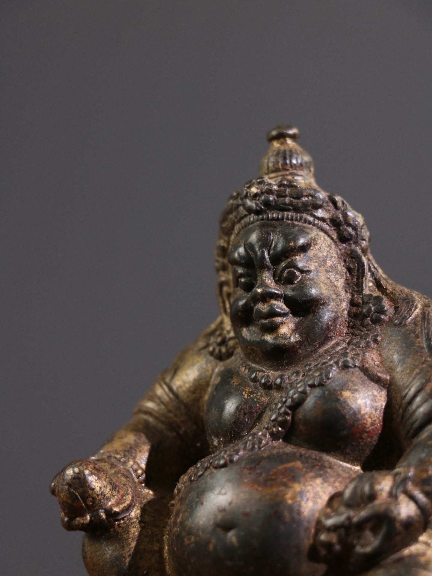 Chinese antique pure copper [Huang Caishen] copywriting ornaments