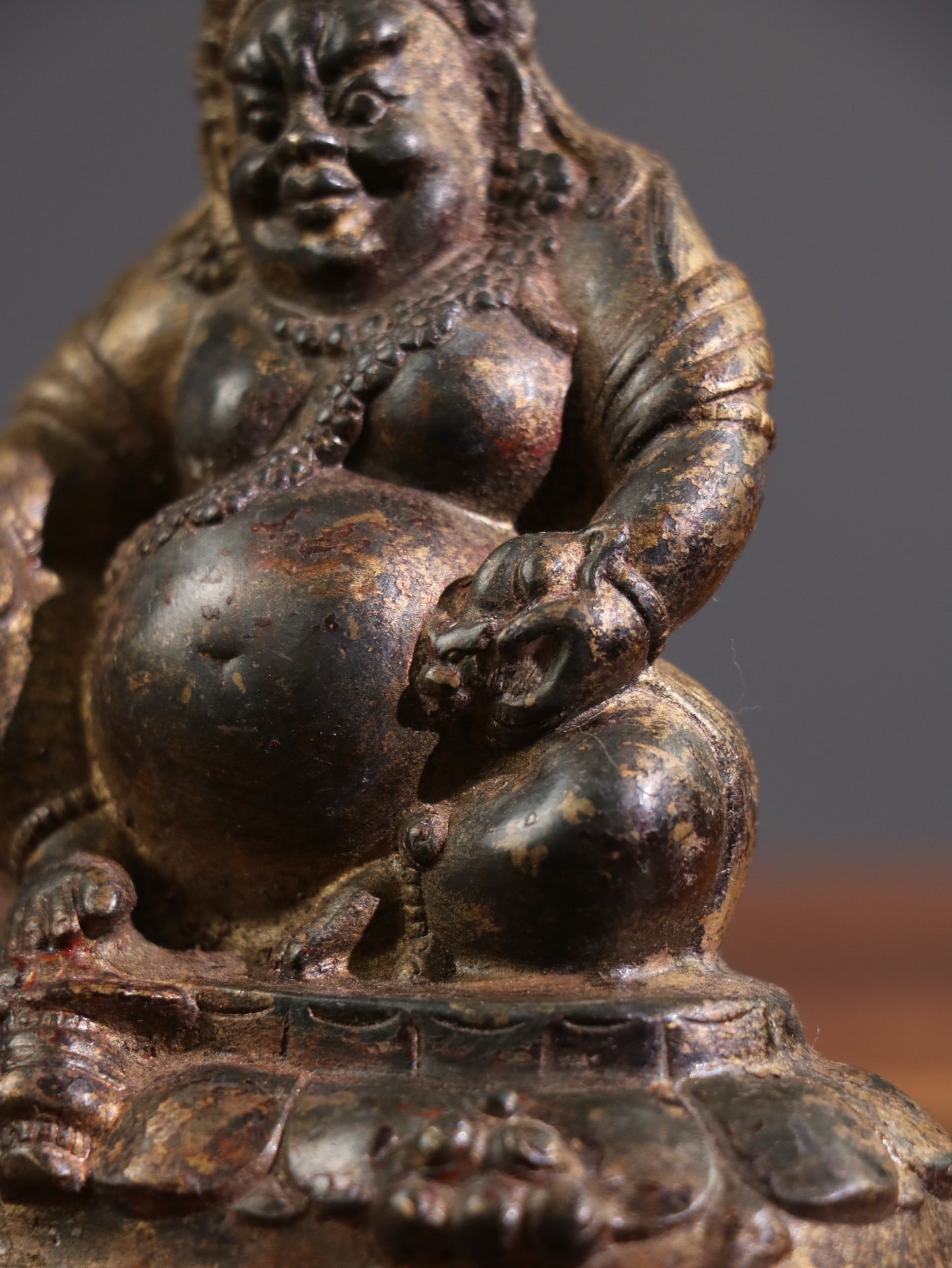 Chinese antique pure copper [Huang Caishen] copywriting ornaments