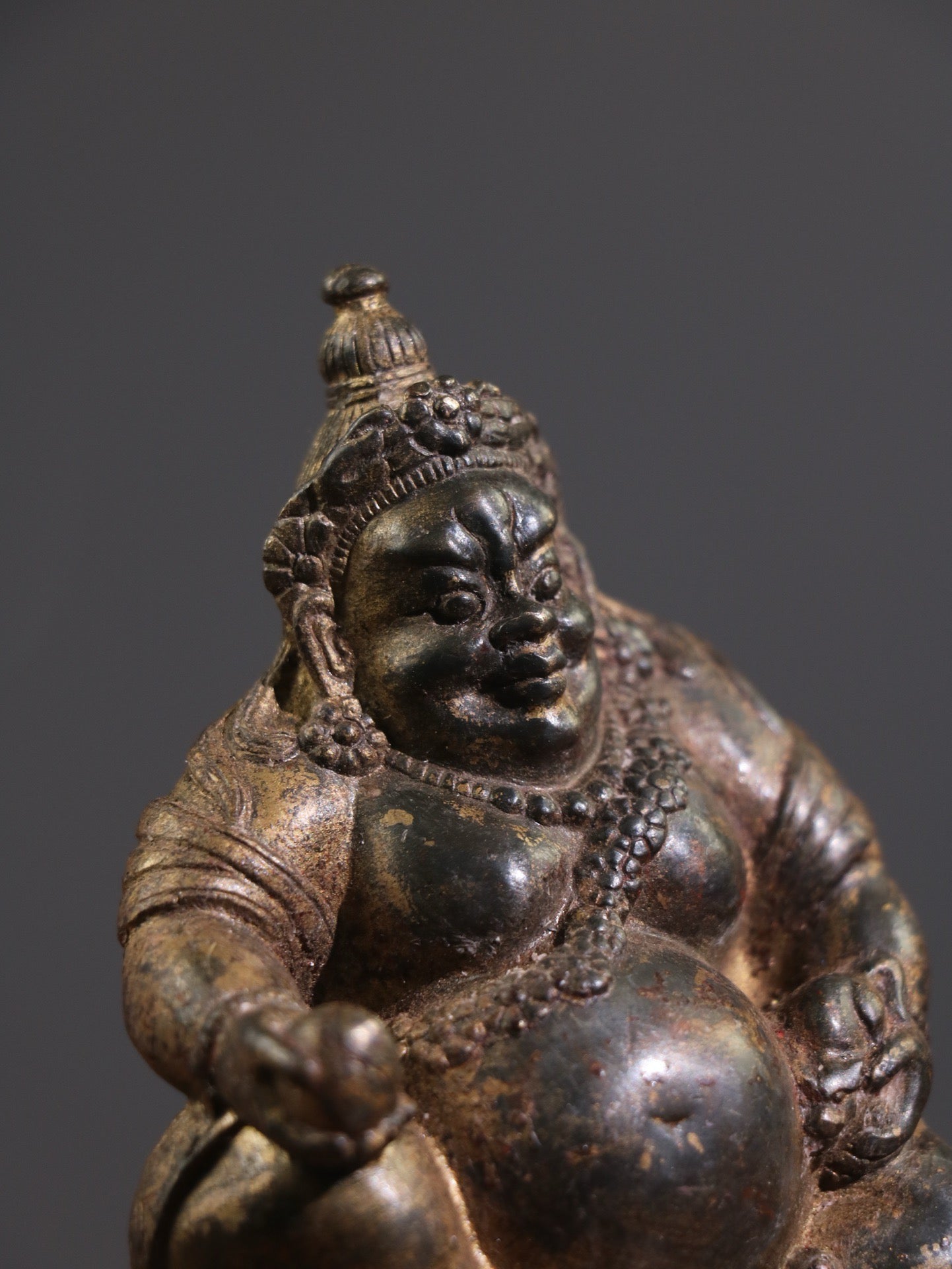 Chinese antique pure copper [Huang Caishen] copywriting ornaments