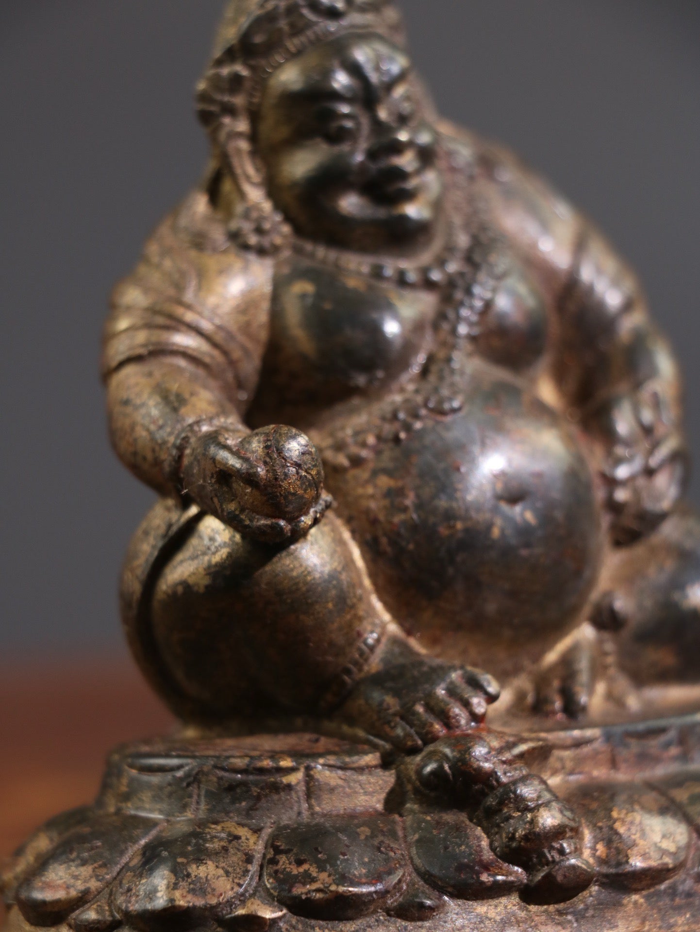 Chinese antique pure copper [Huang Caishen] copywriting ornaments