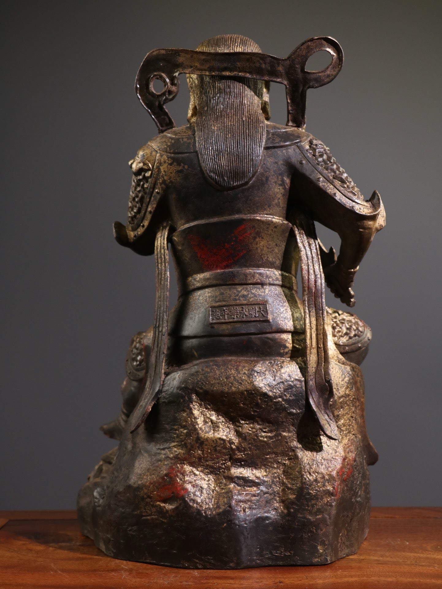 A Chinese antique pure copper statue of Xuanwu Emperor