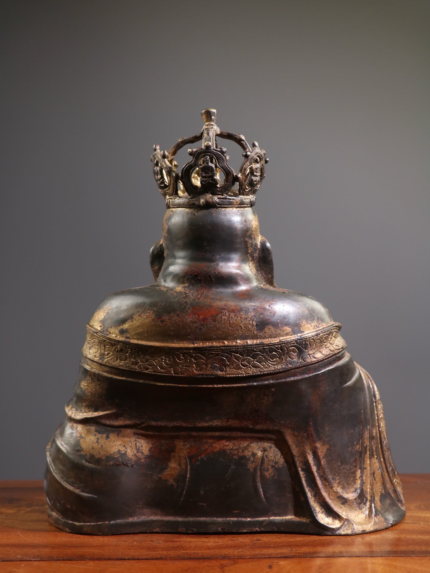 A Chinese antique pure copper statue of Maitreya Buddha