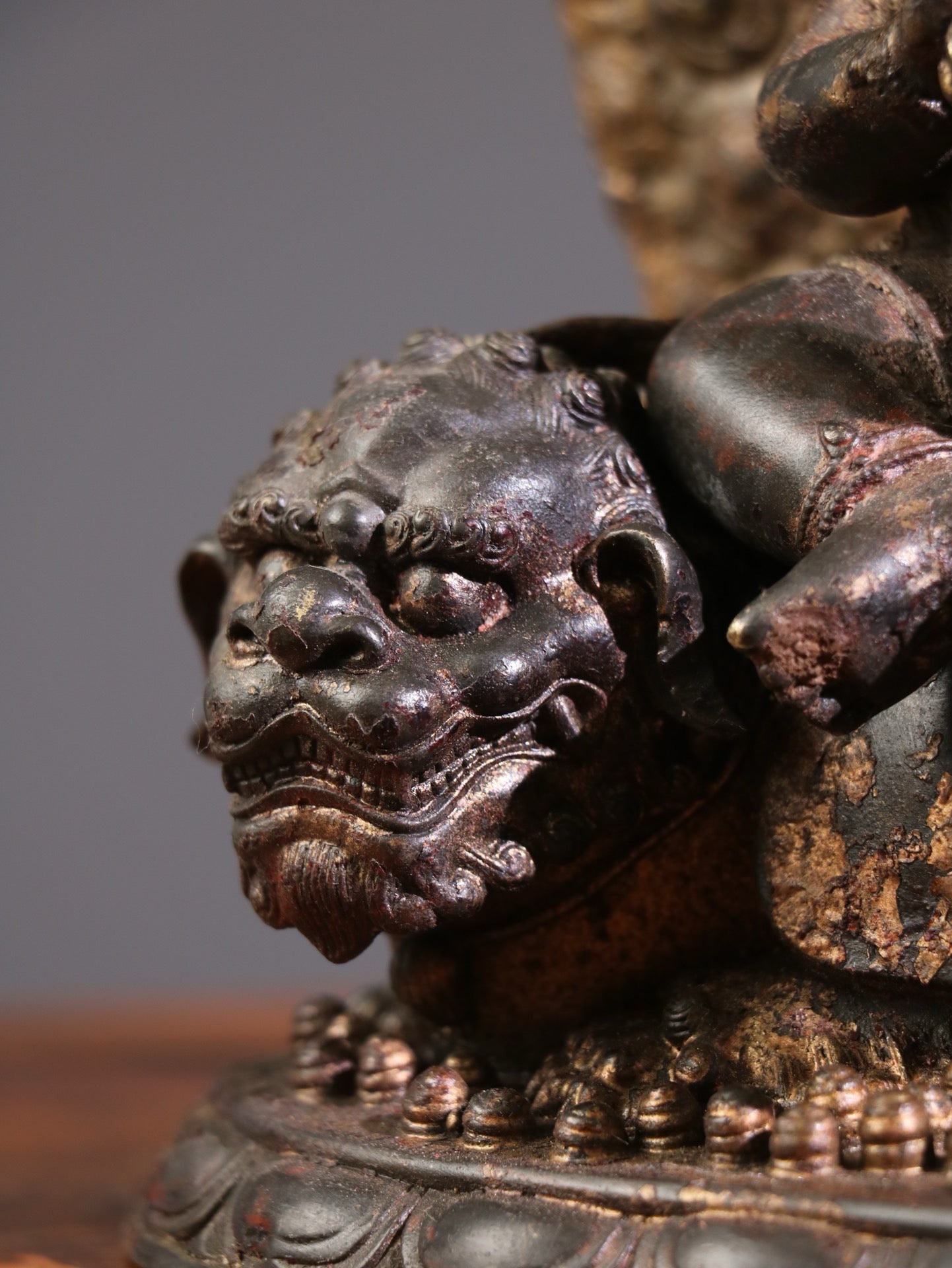 Chinese antique pure copper red child Buddha statue