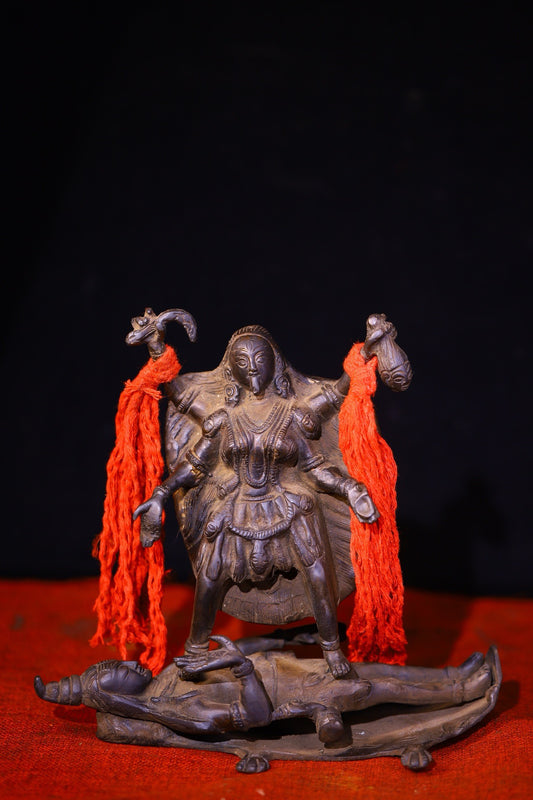 Copper handmade hammering, carving, old Buddha statue
