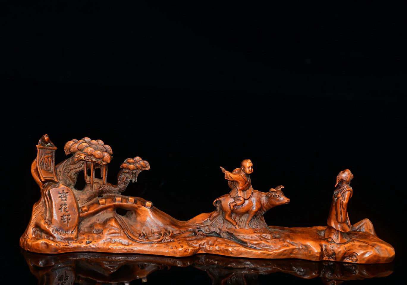 Huangyang Wood Inquiring Pen Holder Decoration