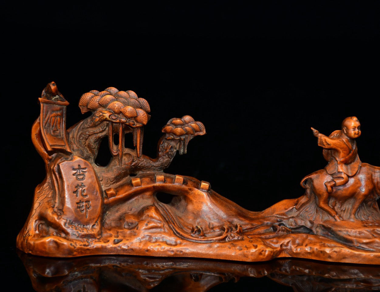 Huangyang Wood Inquiring Pen Holder Decoration