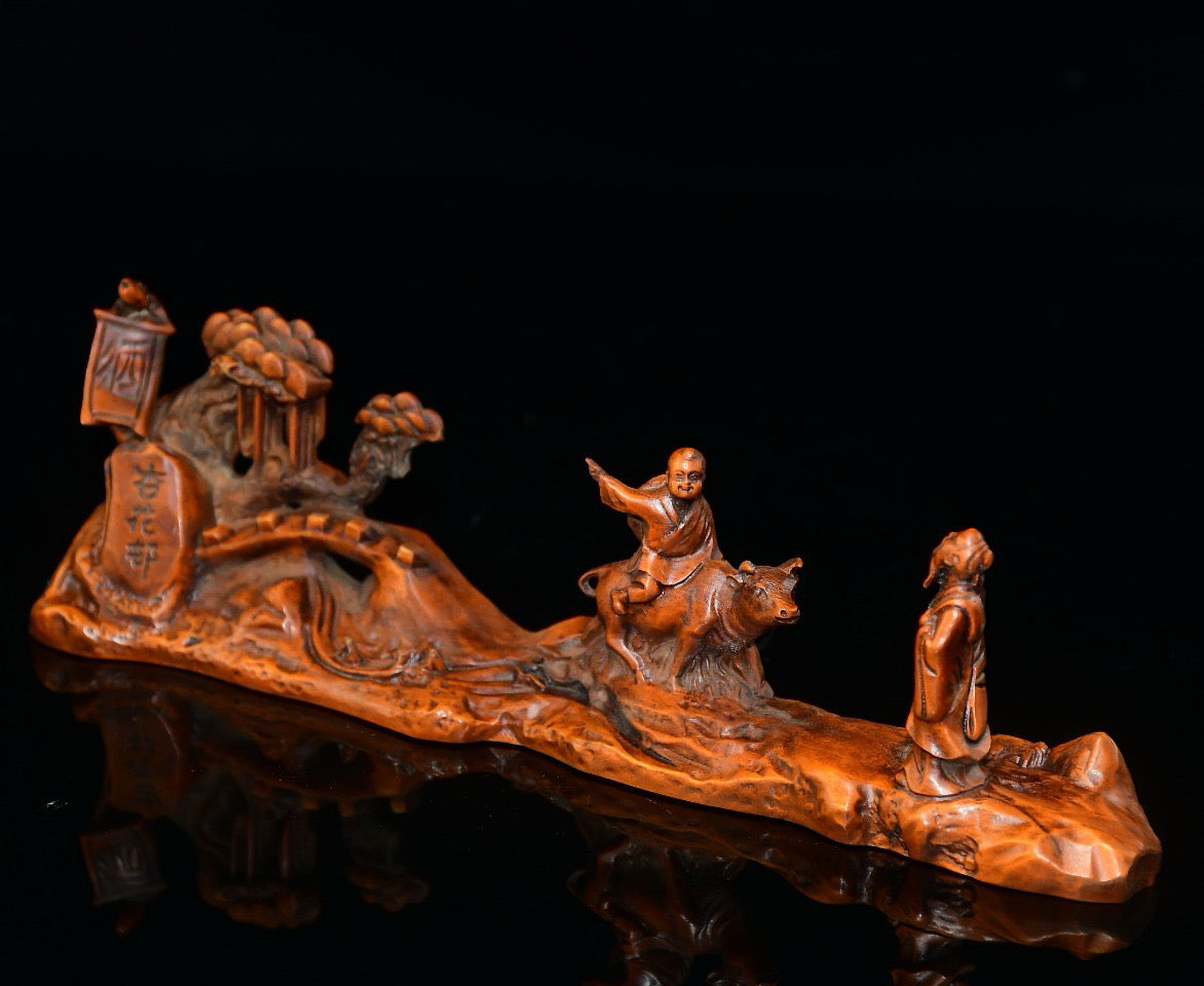 Huangyang Wood Inquiring Pen Holder Decoration