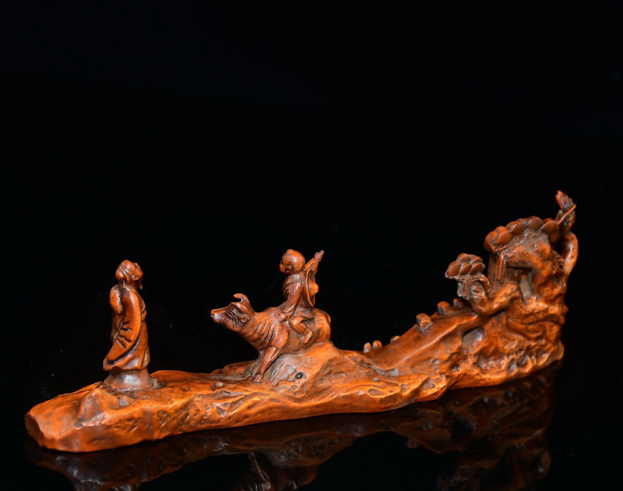 Huangyang Wood Inquiring Pen Holder Decoration