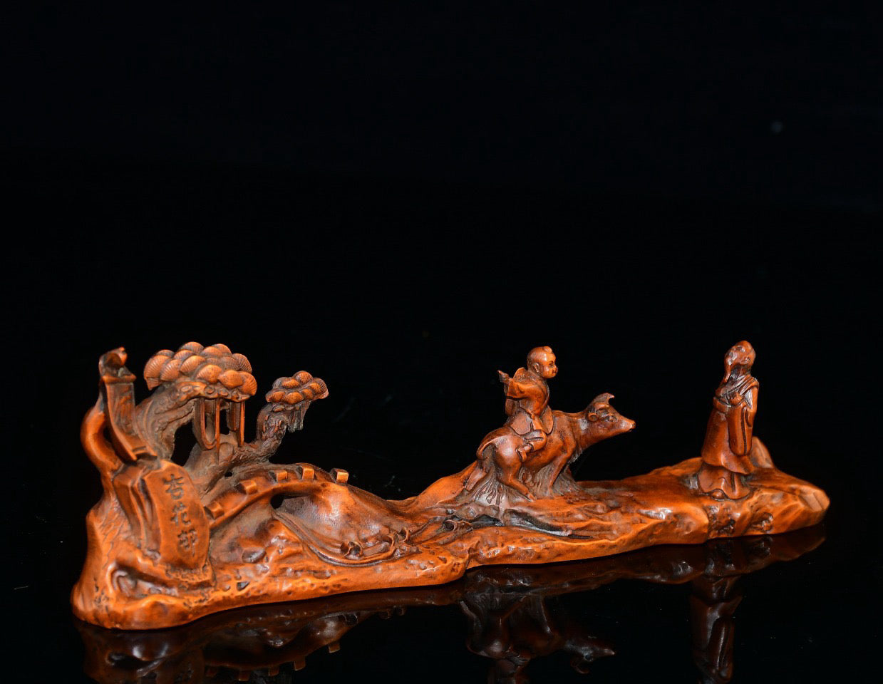 Huangyang Wood Inquiring Pen Holder Decoration