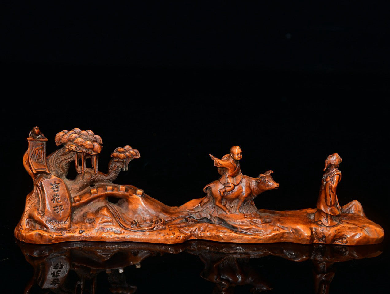 Huangyang Wood Inquiring Pen Holder Decoration