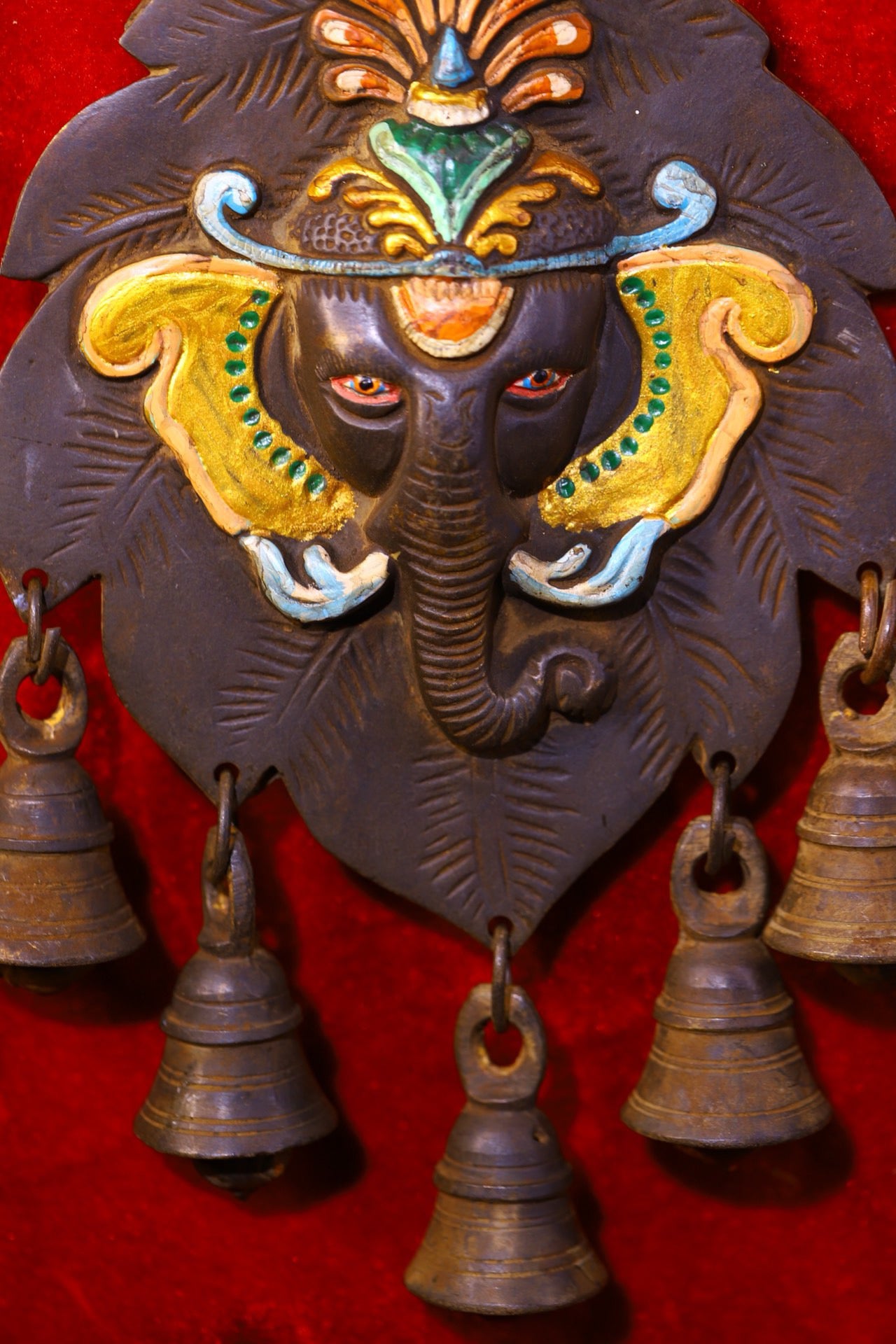 Copper handmade painted elephant trunk God of Wealth