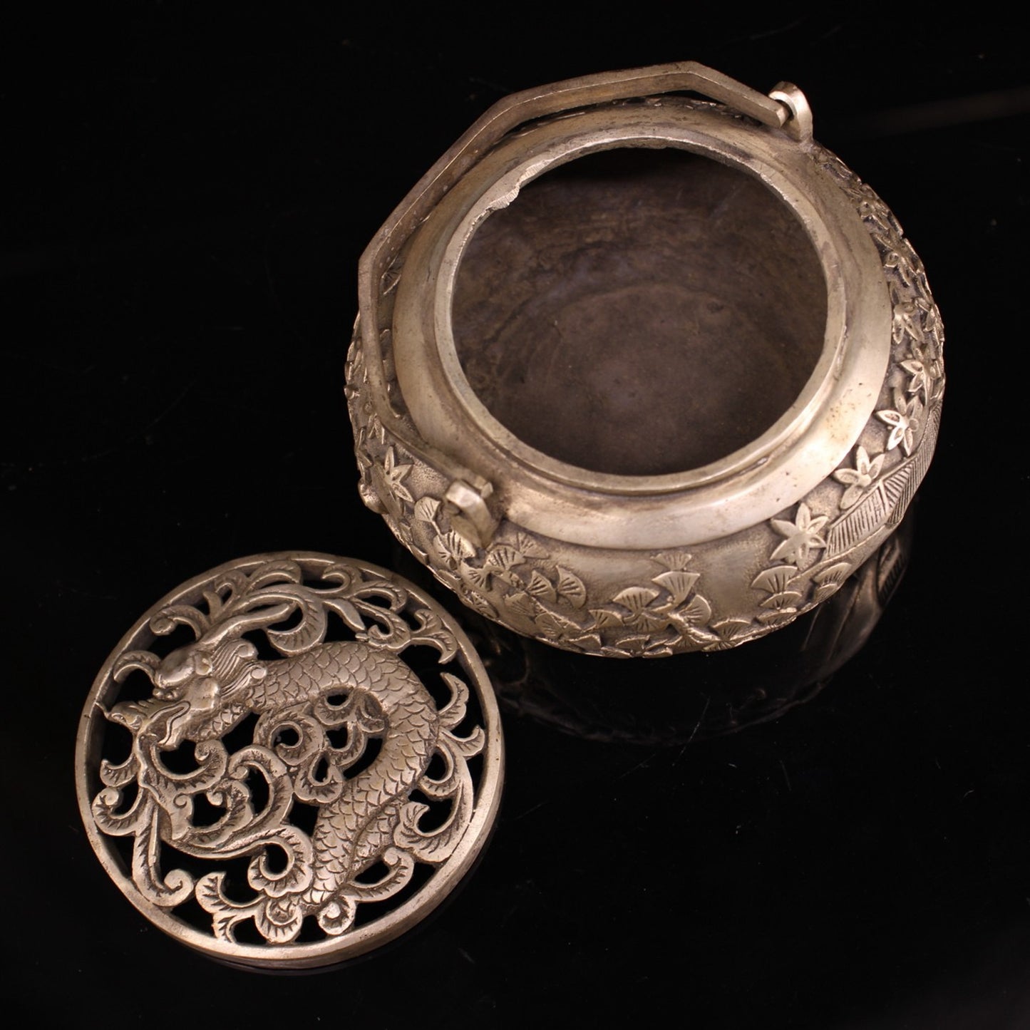 Chinese pure copper rural collection, gold-plated silver handcrafted furnace, carbon furnace