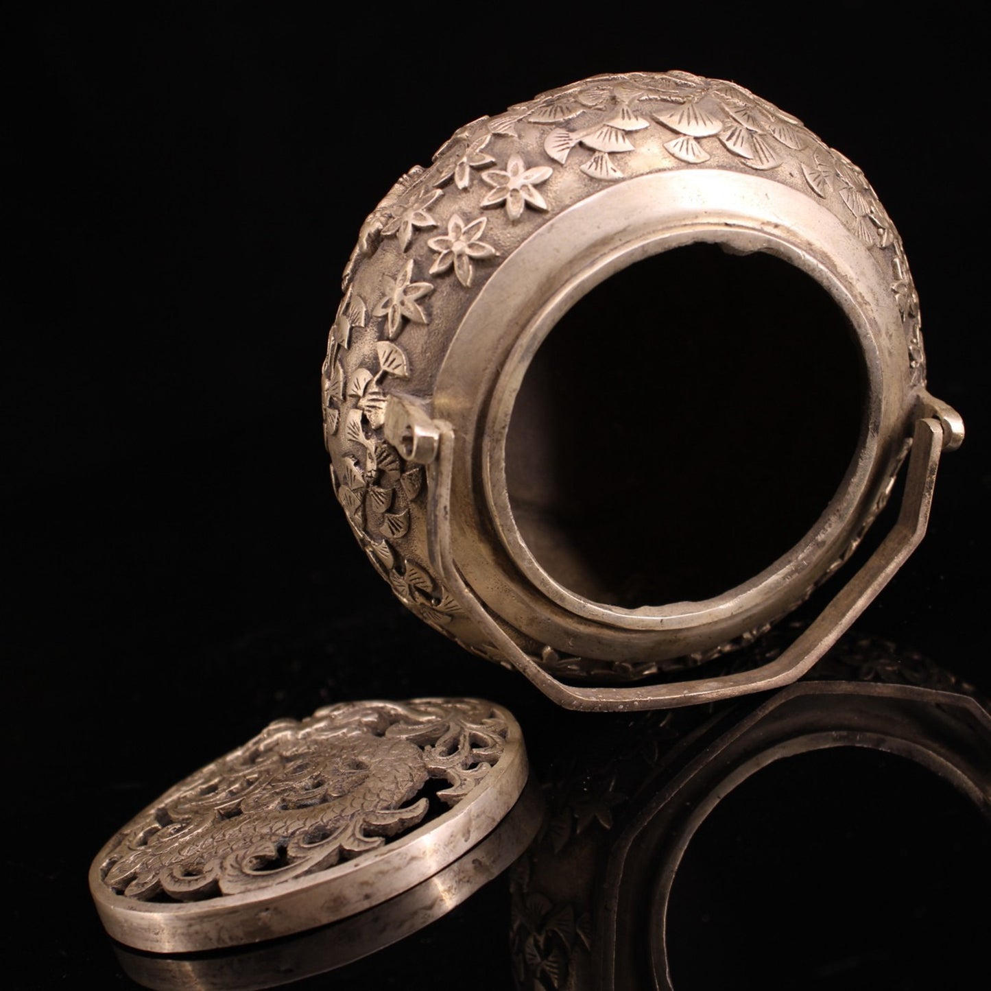 Chinese pure copper rural collection, gold-plated silver handcrafted furnace, carbon furnace