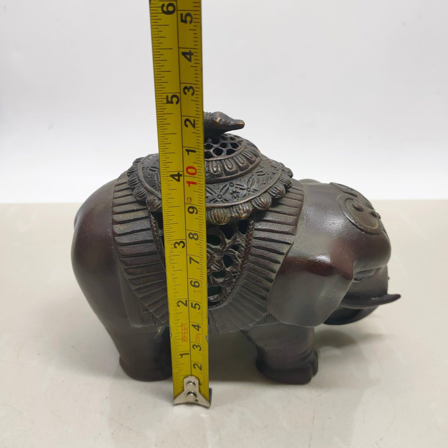 A large Chinese antique pure copper elephant furnace