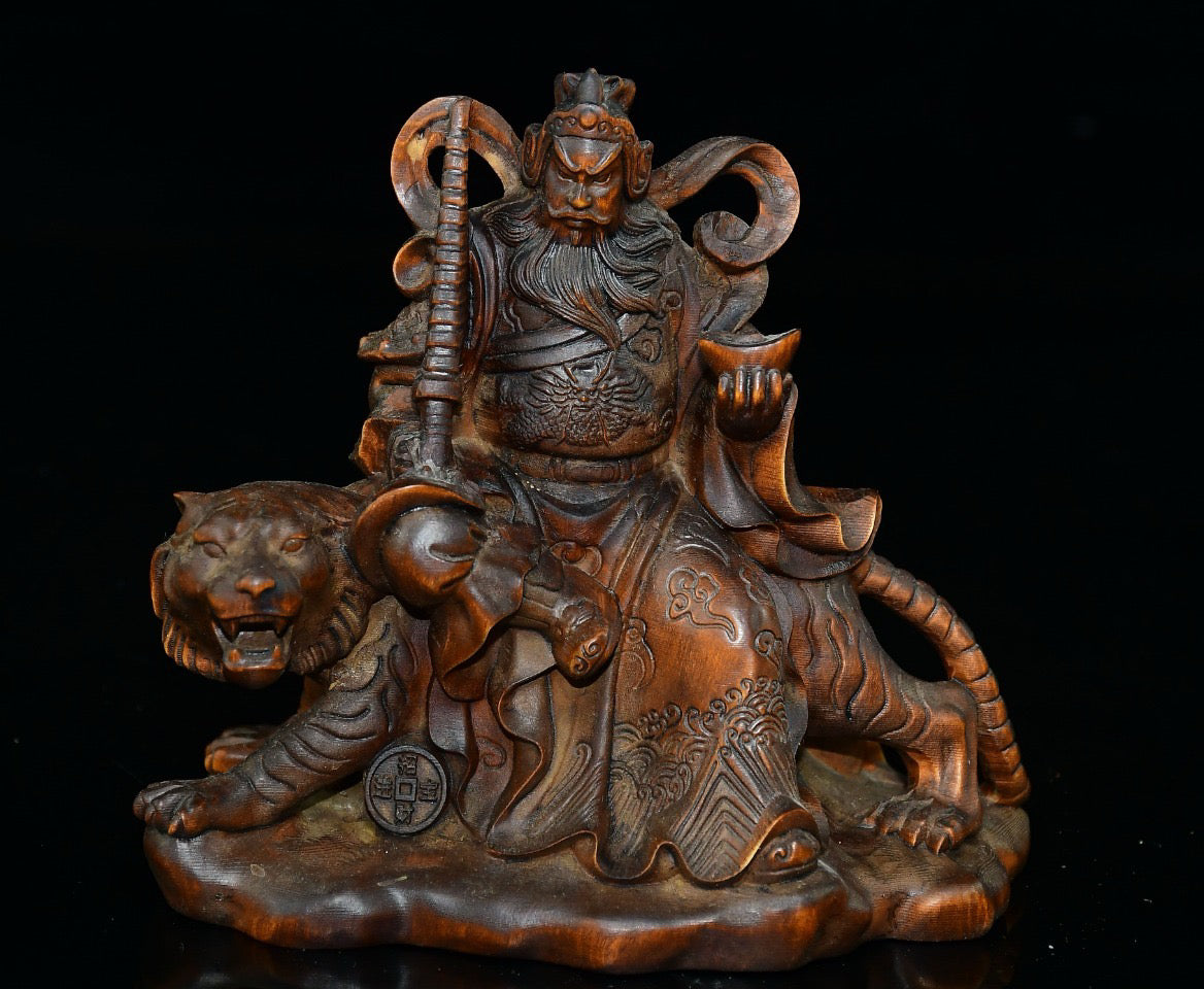 Huangyang Wood Martial God of Wealth Ornament