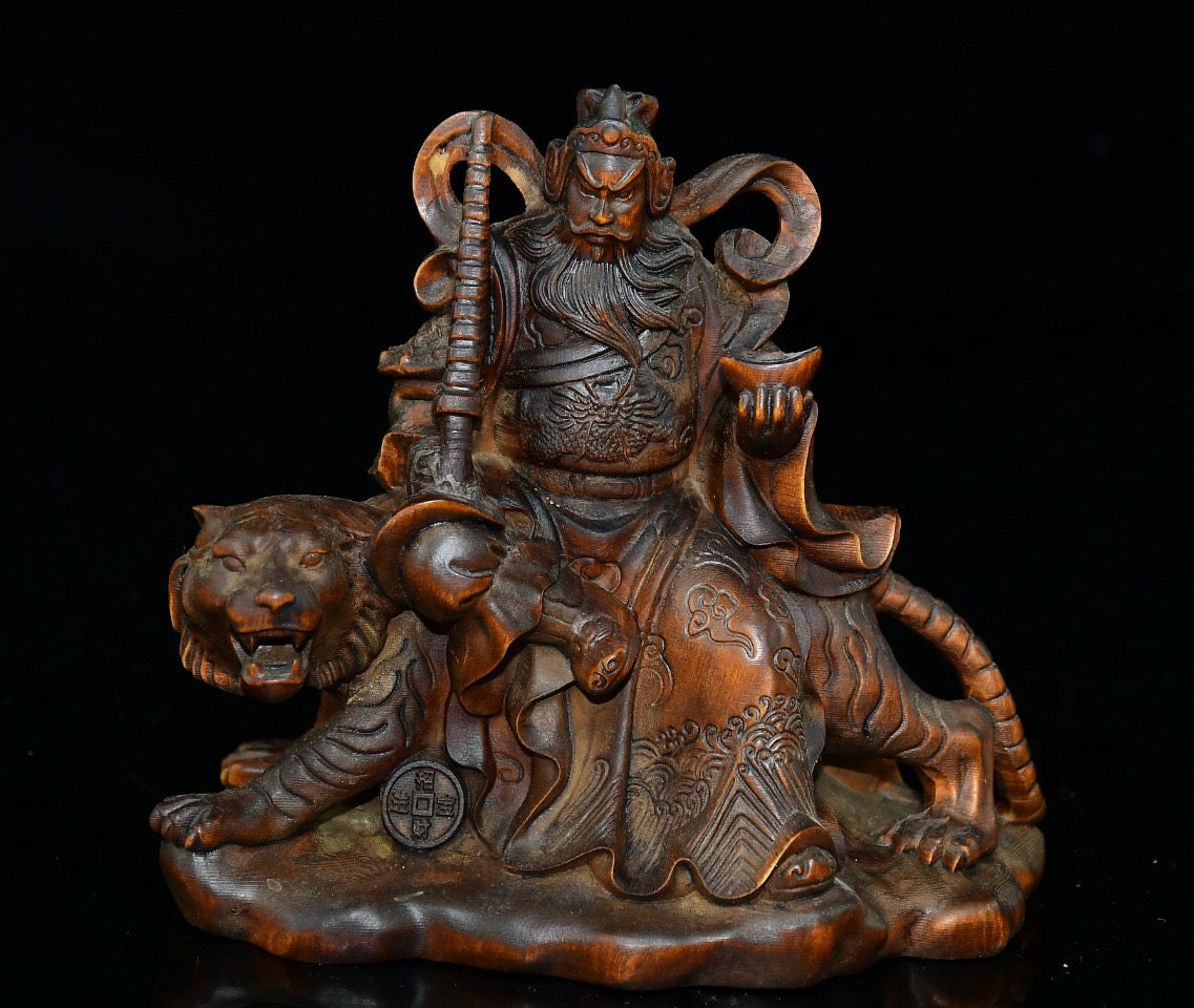 Huangyang Wood Martial God of Wealth Ornament