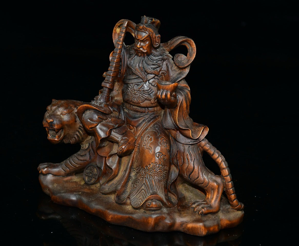 Huangyang Wood Martial God of Wealth Ornament