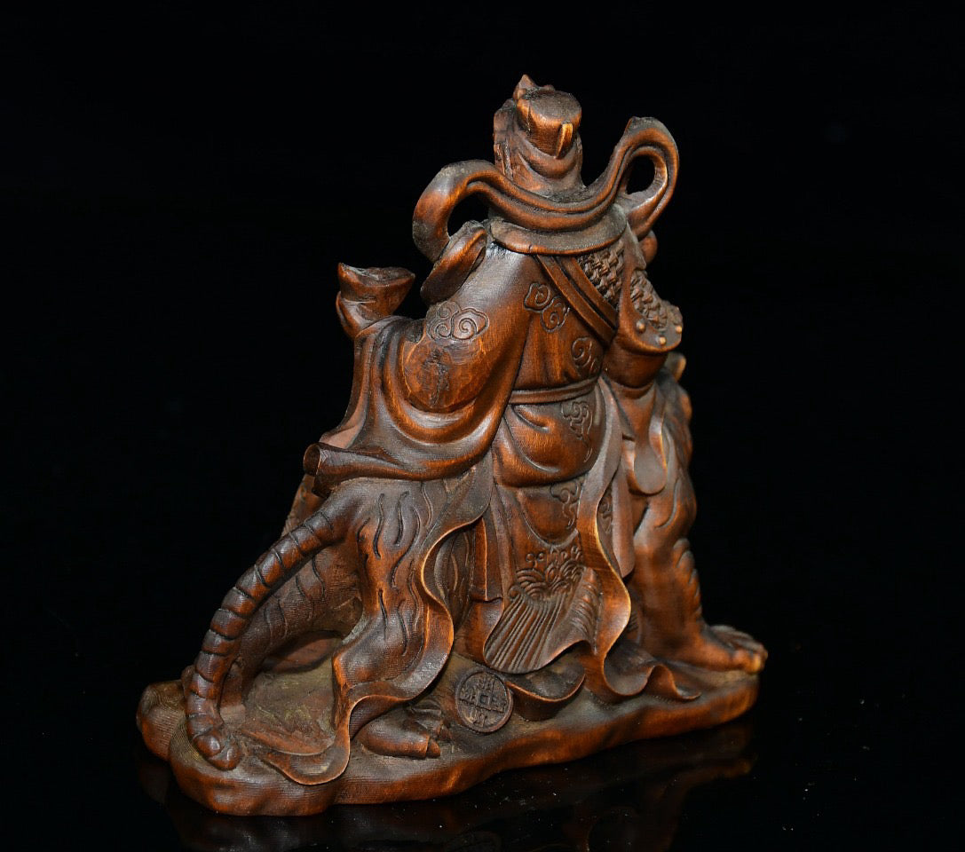 Huangyang Wood Martial God of Wealth Ornament