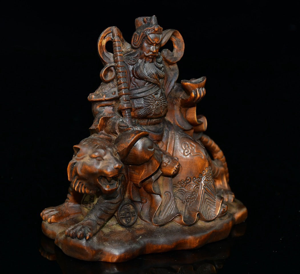 Huangyang Wood Martial God of Wealth Ornament