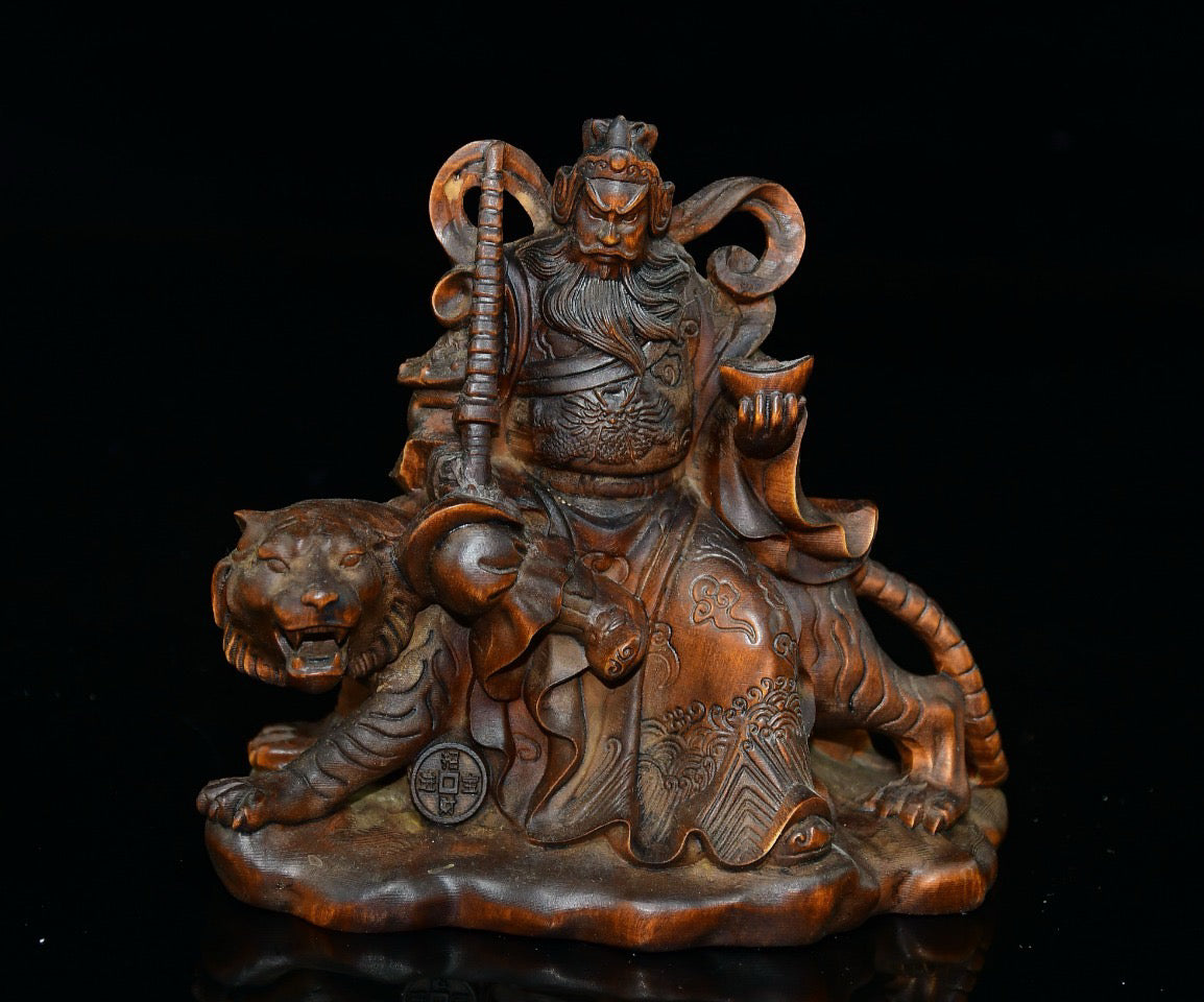 Huangyang Wood Martial God of Wealth Ornament
