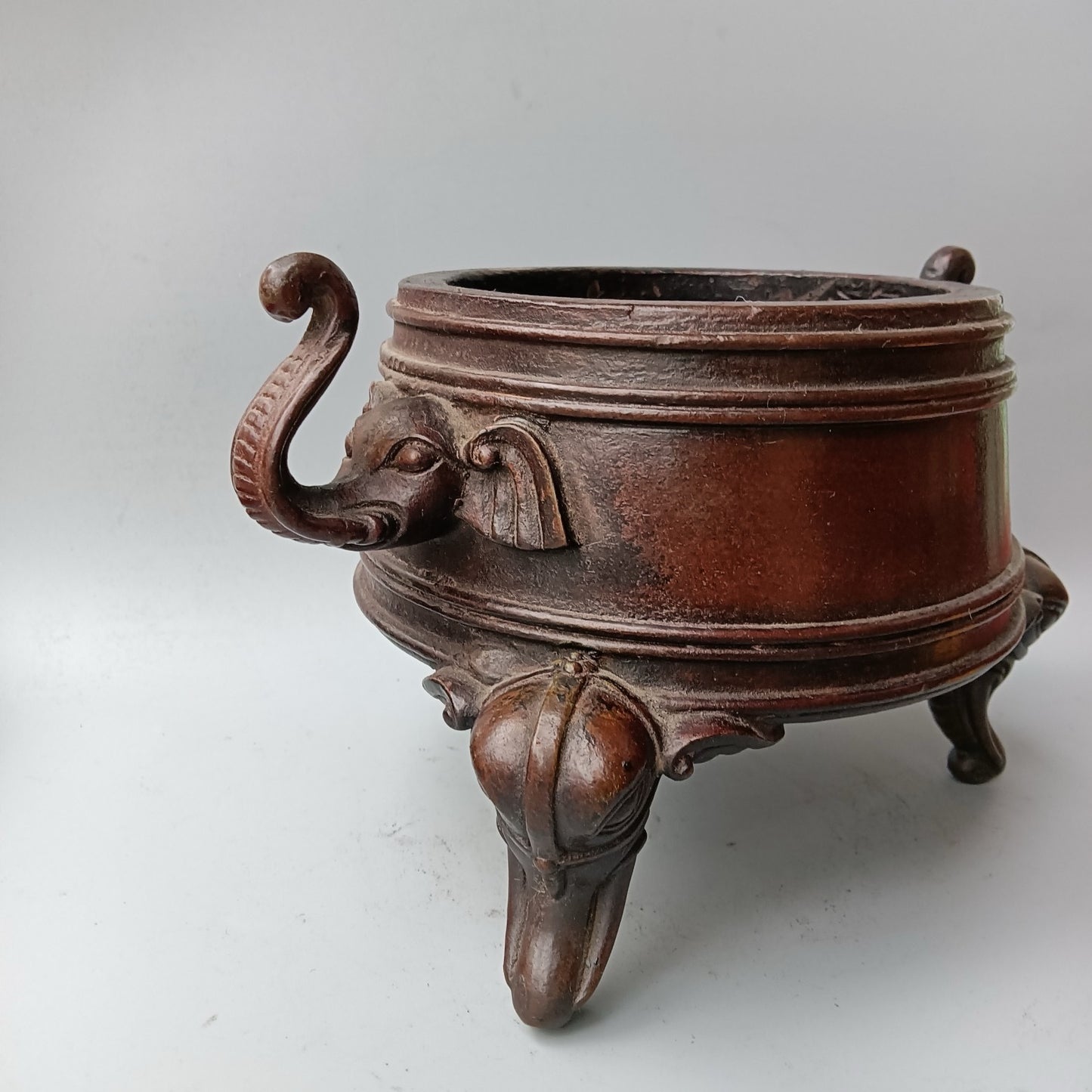 Chinese Antique Pure Copper Small Elephant Ear Stove