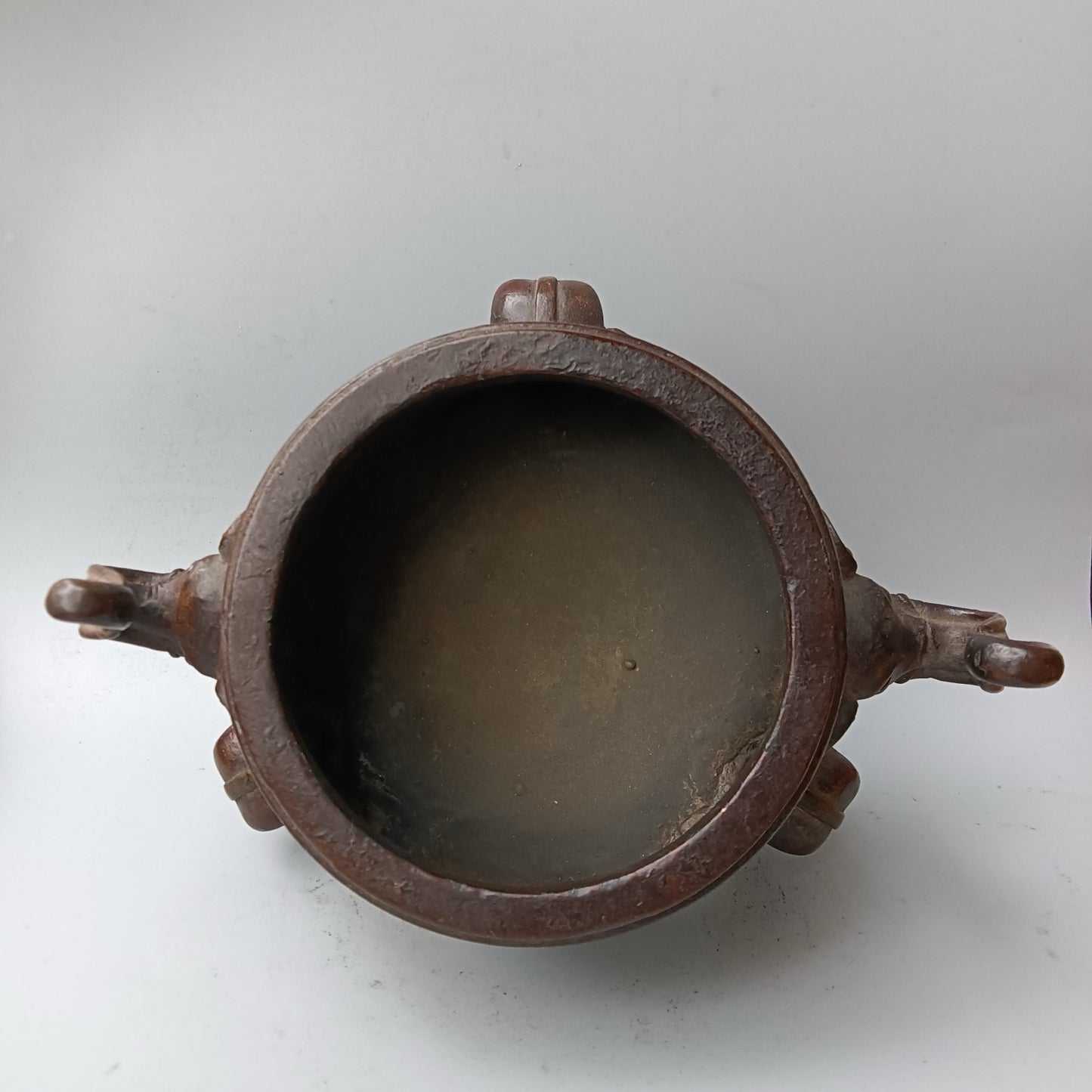 Chinese Antique Pure Copper Small Elephant Ear Stove