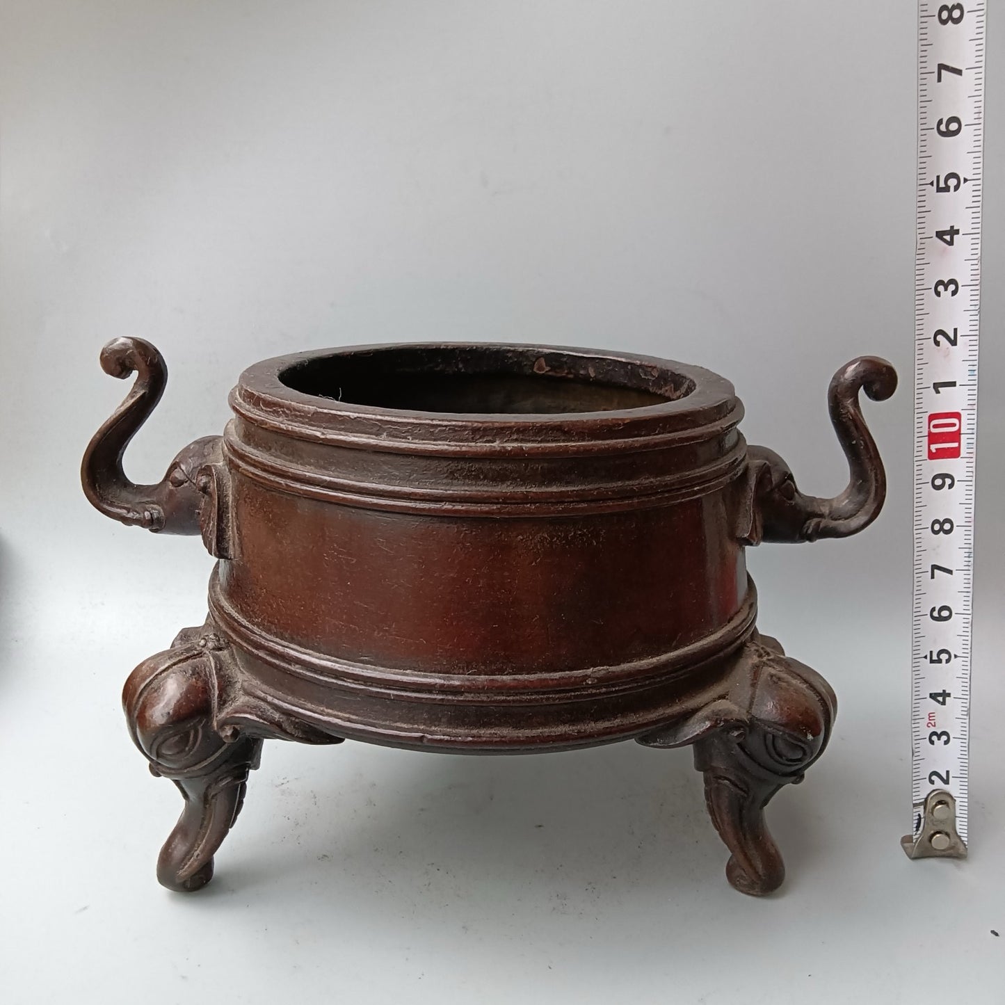 Chinese Antique Pure Copper Small Elephant Ear Stove