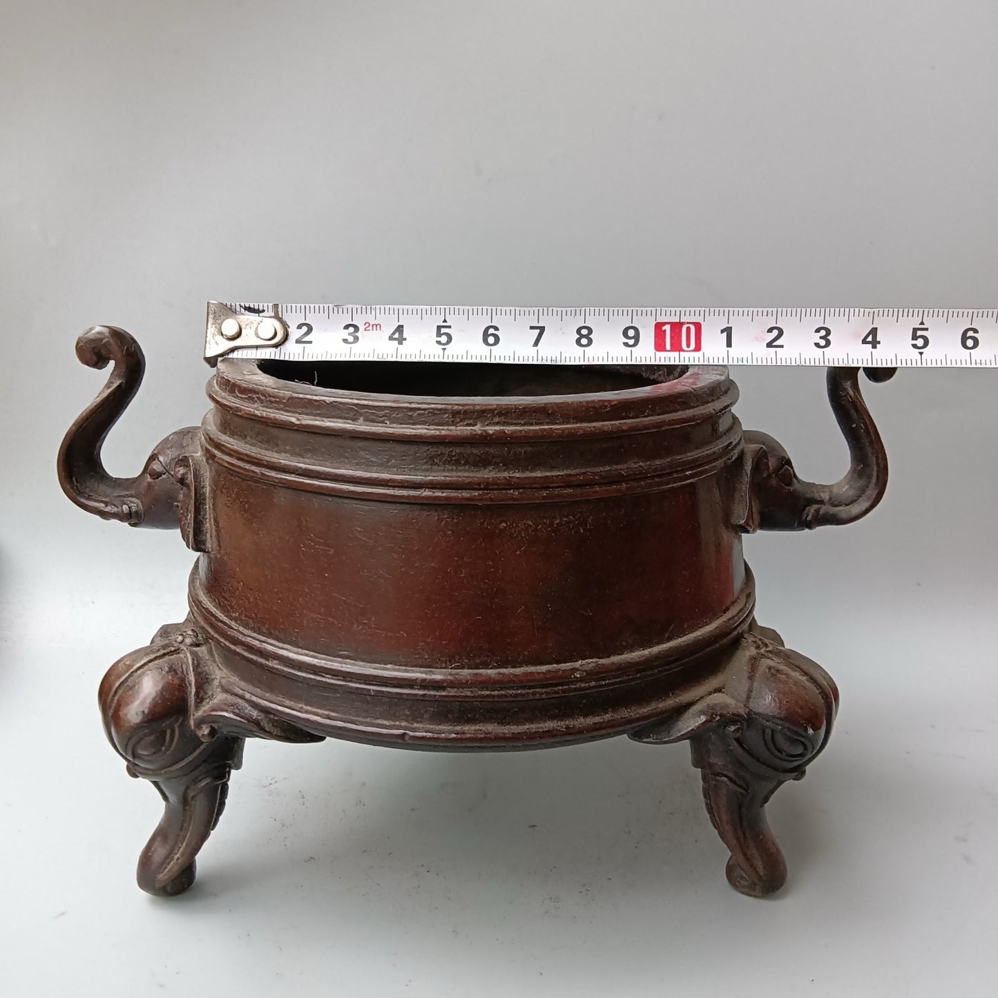 Chinese Antique Pure Copper Small Elephant Ear Stove