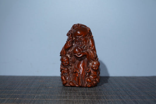 Collected boxwood carved birthday star ornaments