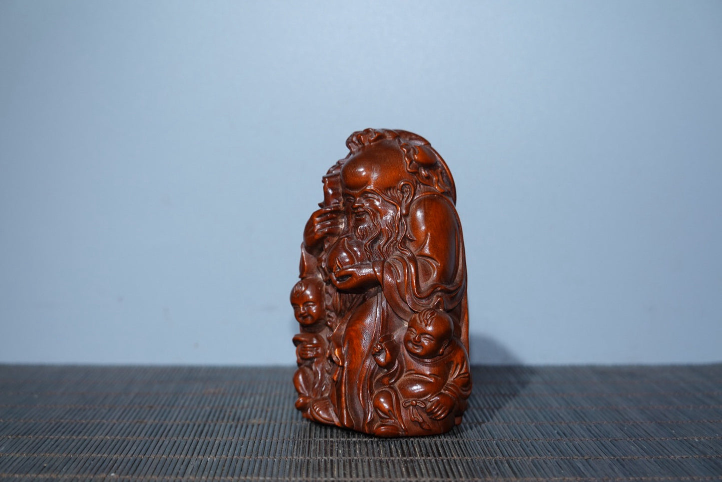 Collected boxwood carved birthday star ornaments