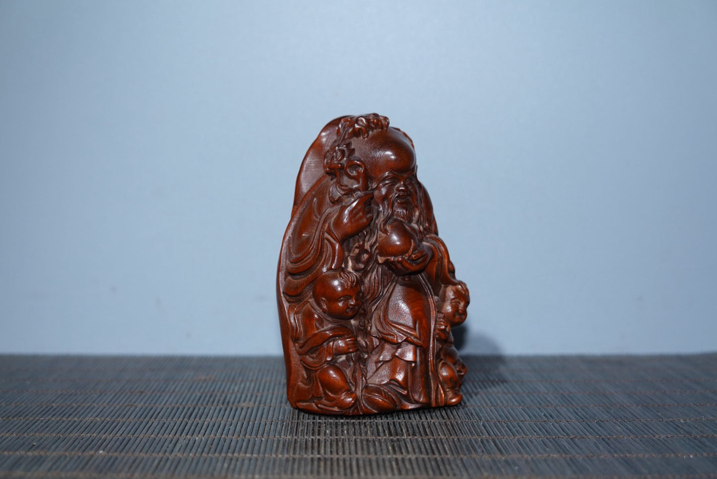 Collected boxwood carved birthday star ornaments