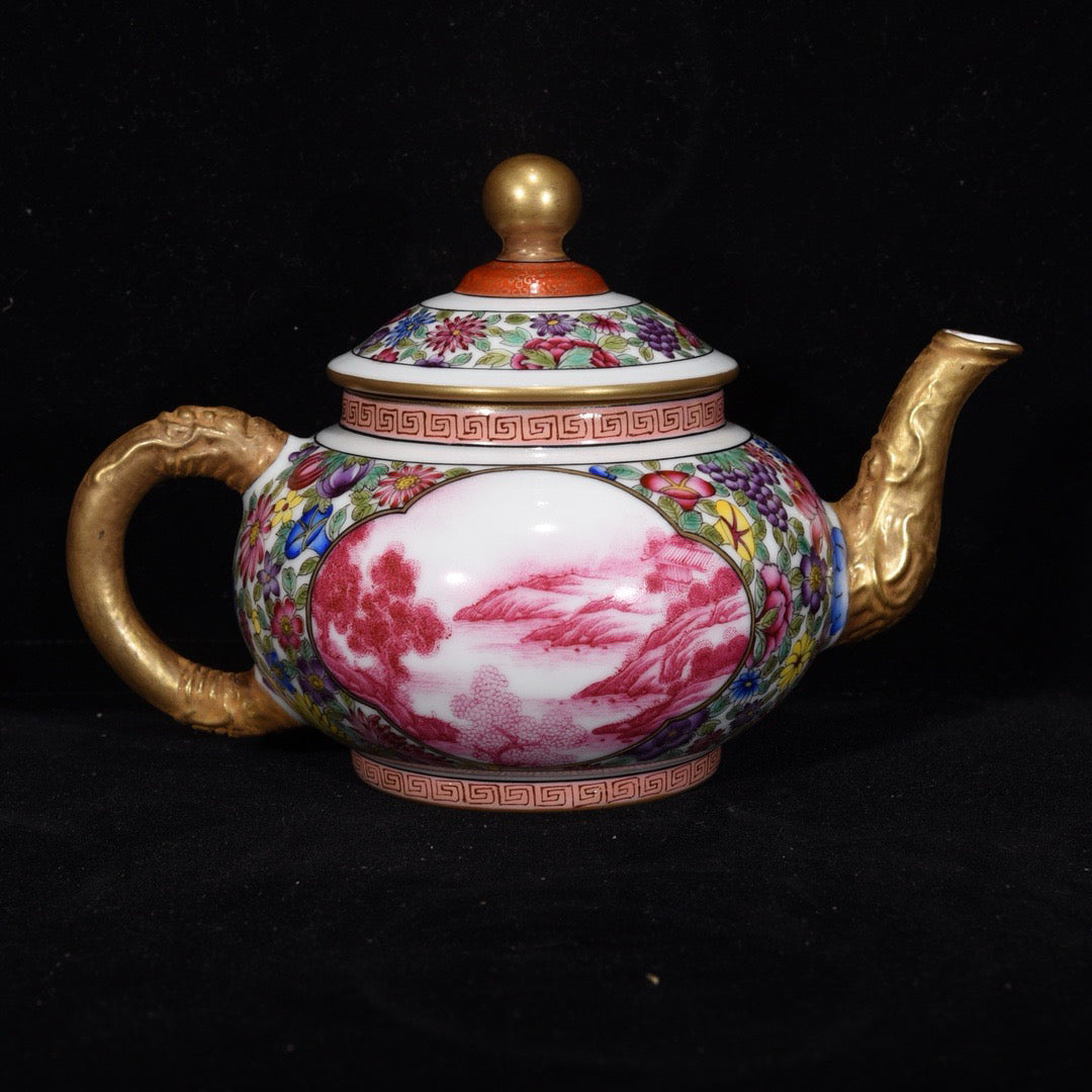 Flower gilded window, Western character story, wine pot