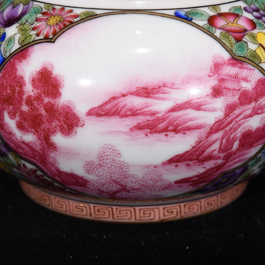 Flower gilded window, Western character story, wine pot