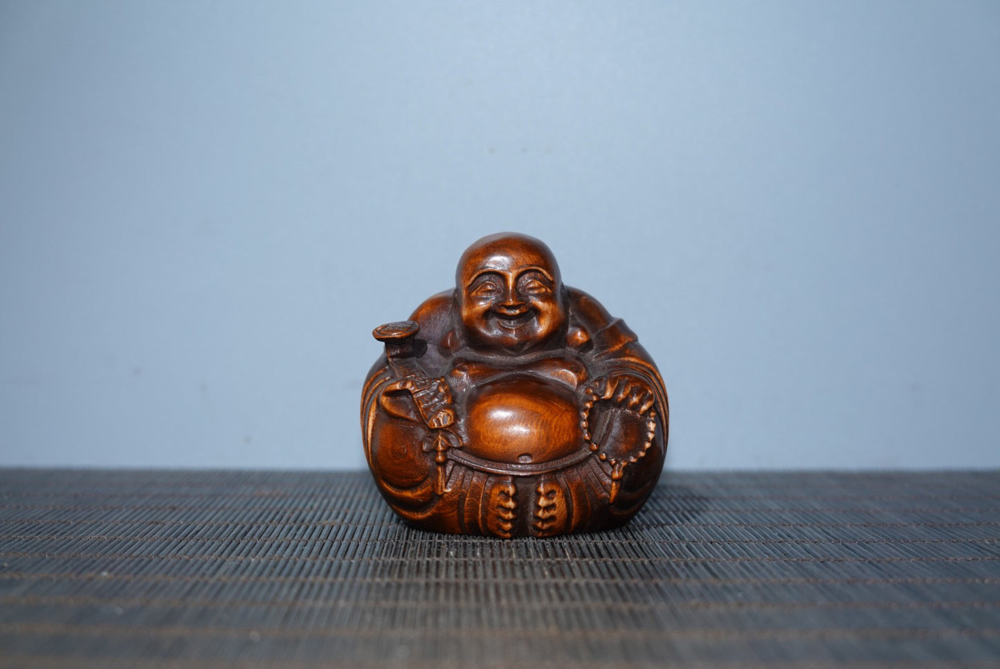 Collected Huangyang wood carved Maitreya Buddha ornaments, handlebars, gifts