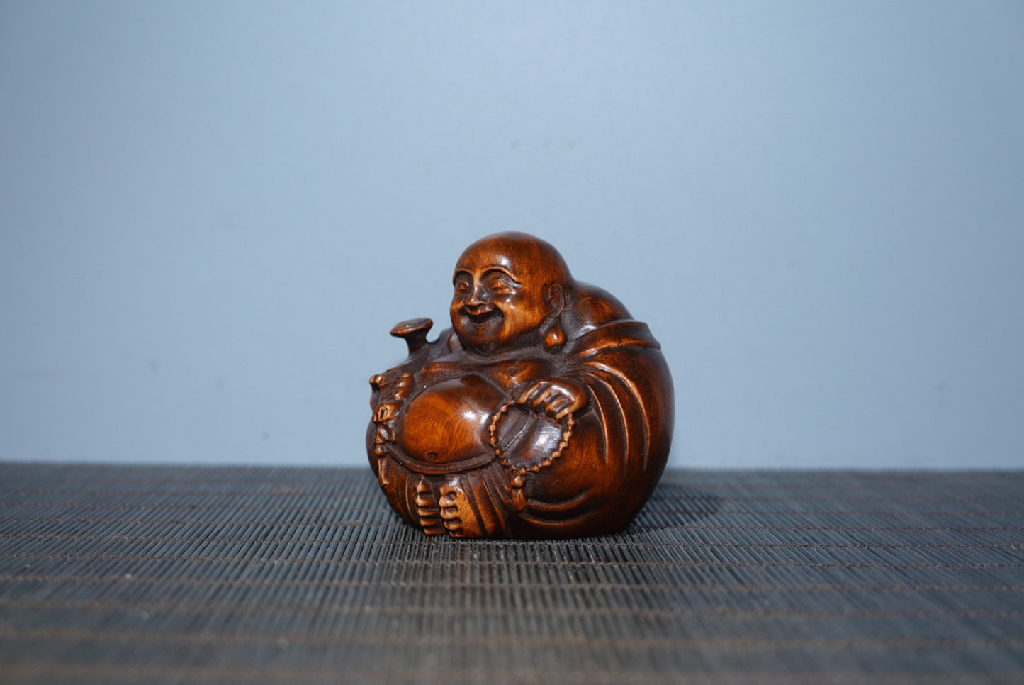 Collected Huangyang wood carved Maitreya Buddha ornaments, handlebars, gifts