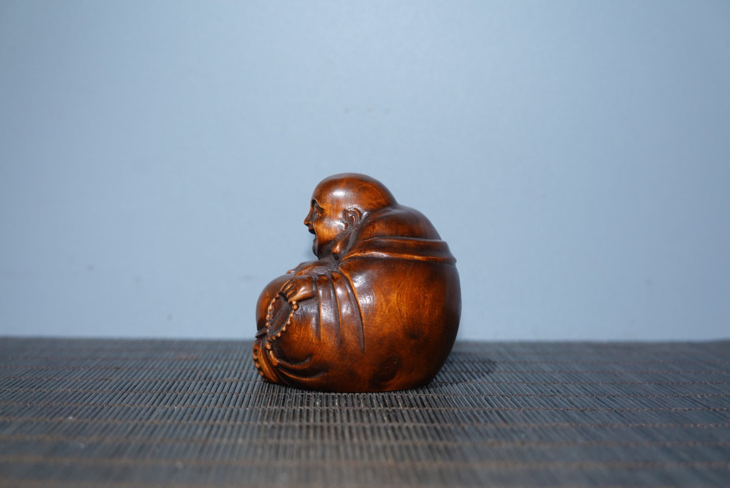 Collected Huangyang wood carved Maitreya Buddha ornaments, handlebars, gifts