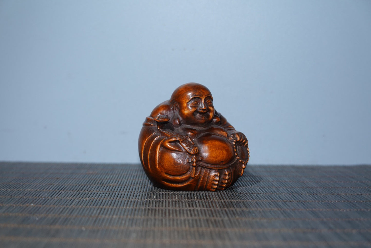 Collected Huangyang wood carved Maitreya Buddha ornaments, handlebars, gifts