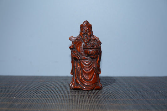 Collection Huangyang Wood Carved Treasure Hand Handle Gift