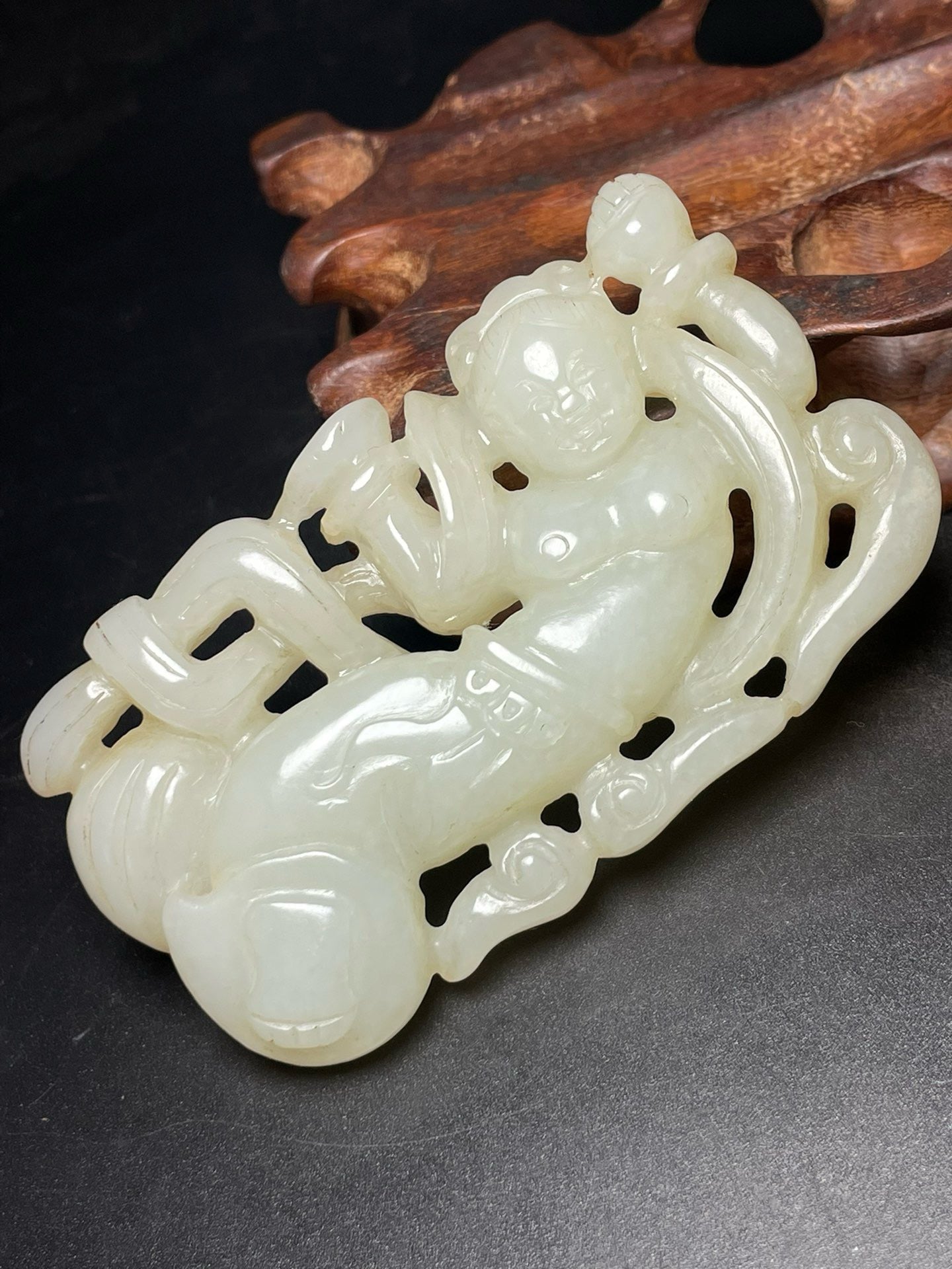 Chinese Antique Hotan Jade Dunhuang Flying Fairy