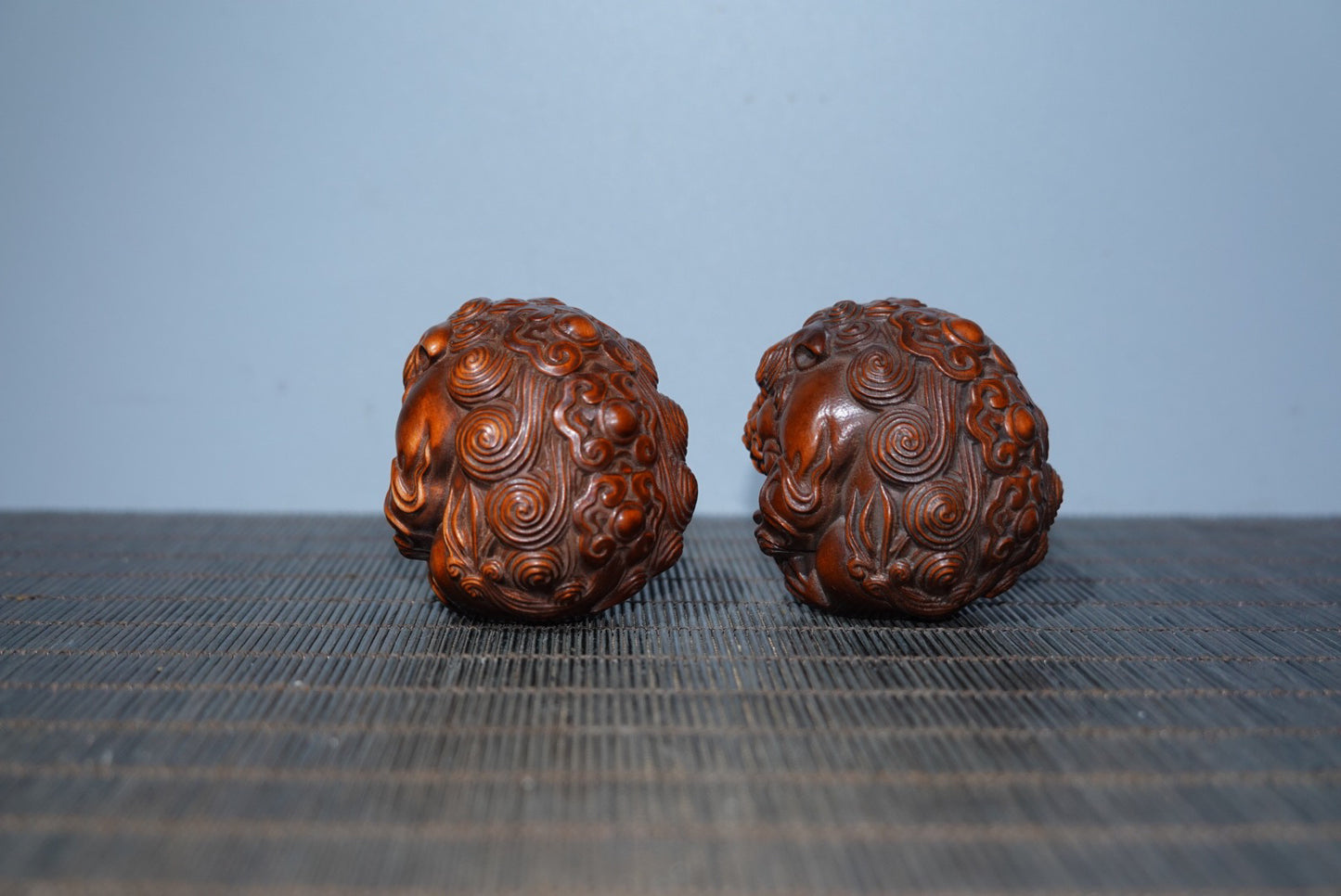 Collection Huangyang Wood Carved Pixiu Health Ball Pair of Gifts