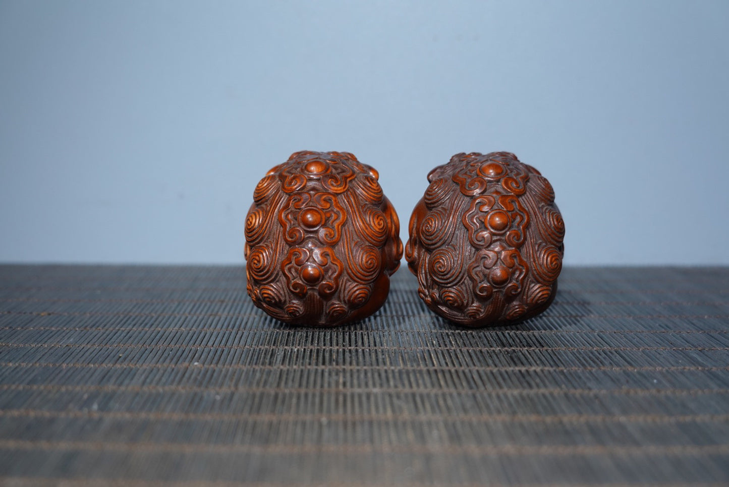 Collection Huangyang Wood Carved Pixiu Health Ball Pair of Gifts