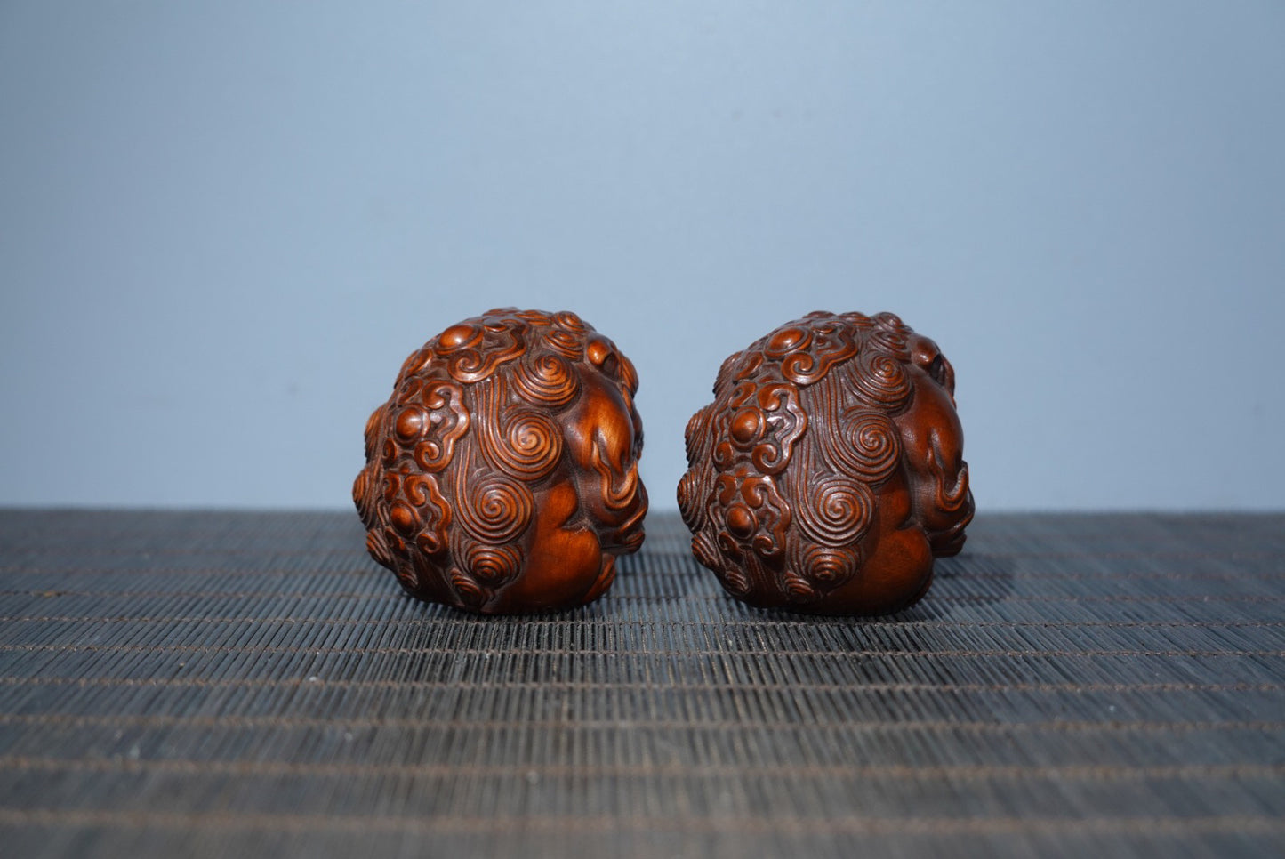 Collection Huangyang Wood Carved Pixiu Health Ball Pair of Gifts
