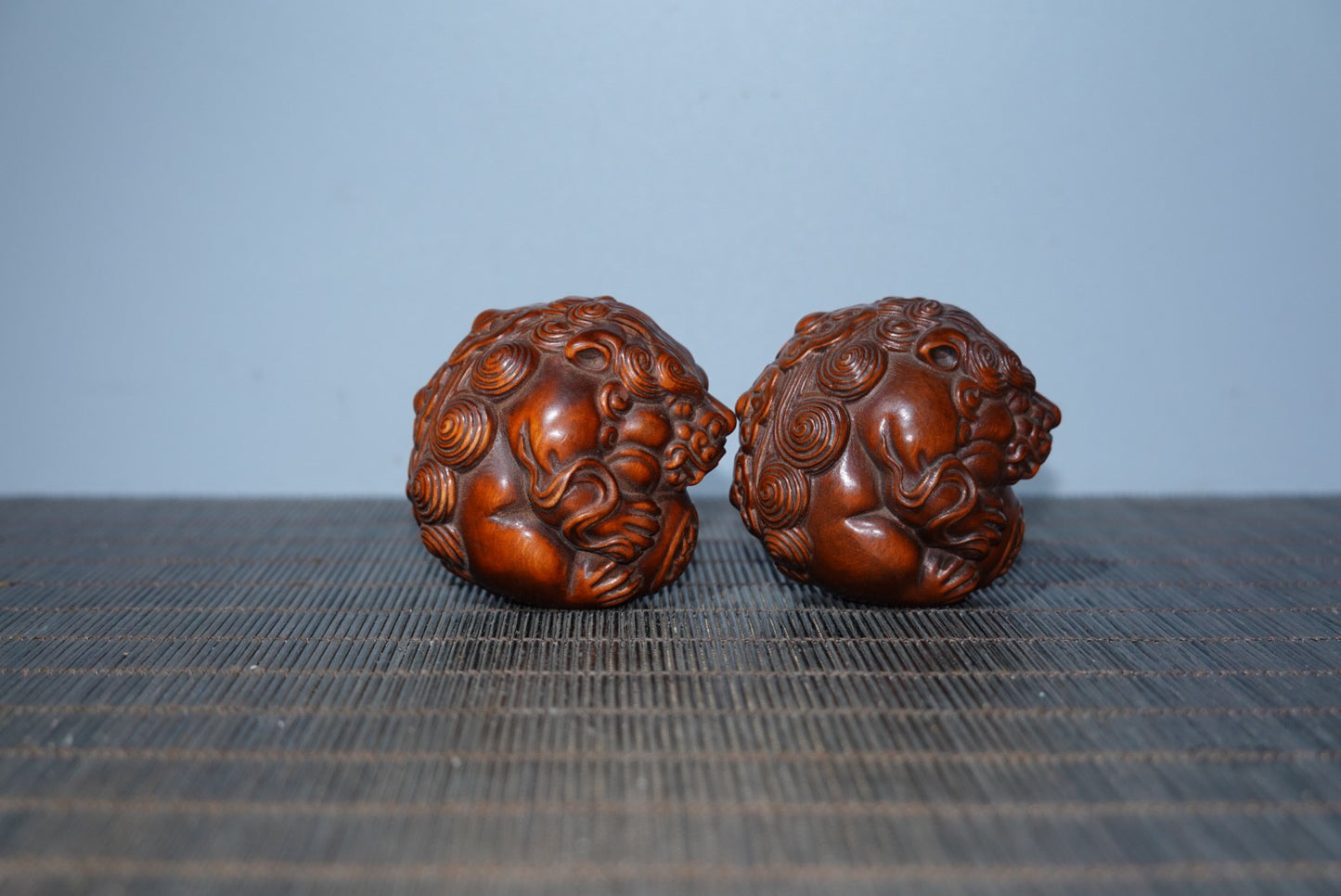 Collection Huangyang Wood Carved Pixiu Health Ball Pair of Gifts