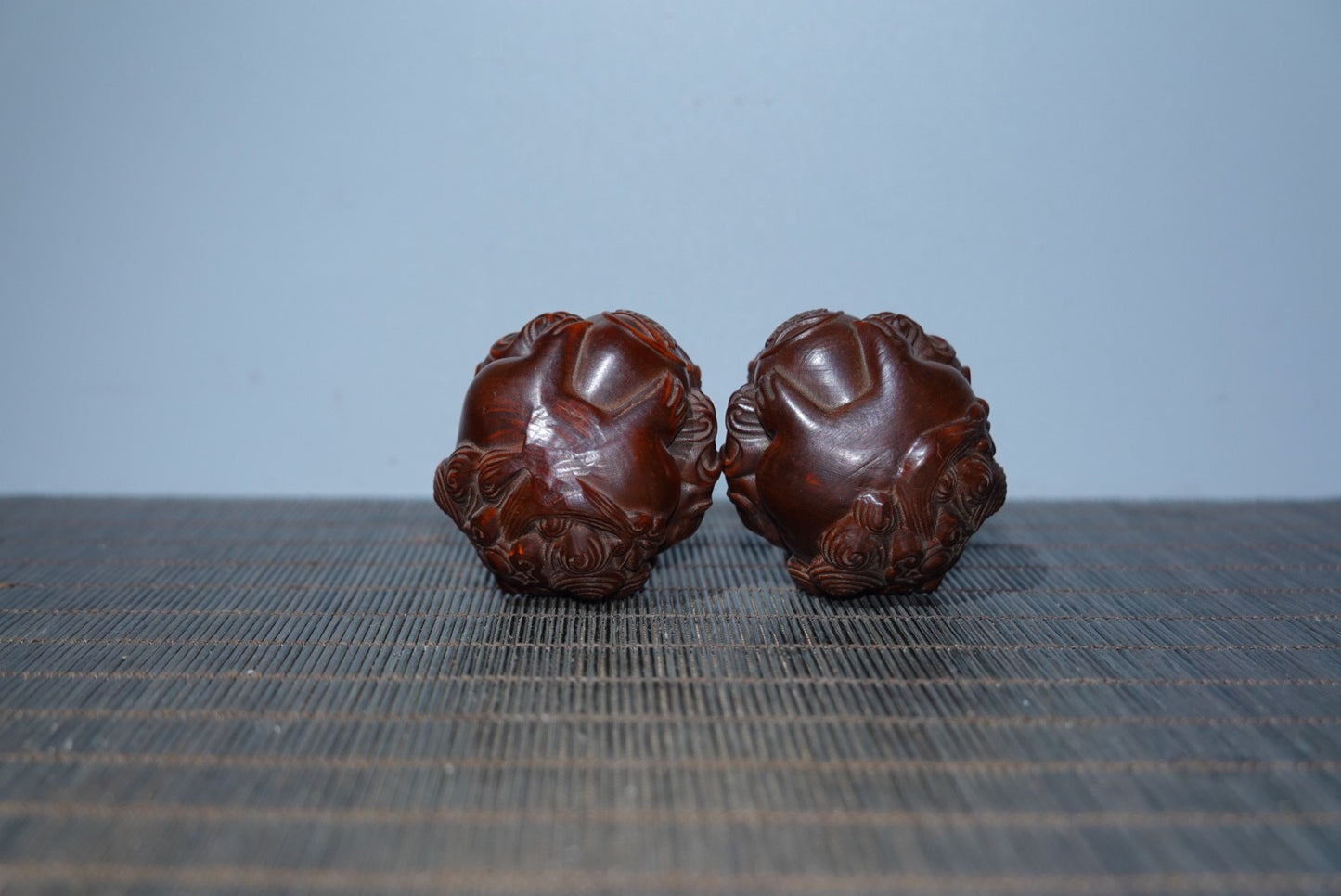 Collection Huangyang Wood Carved Pixiu Health Ball Pair of Gifts