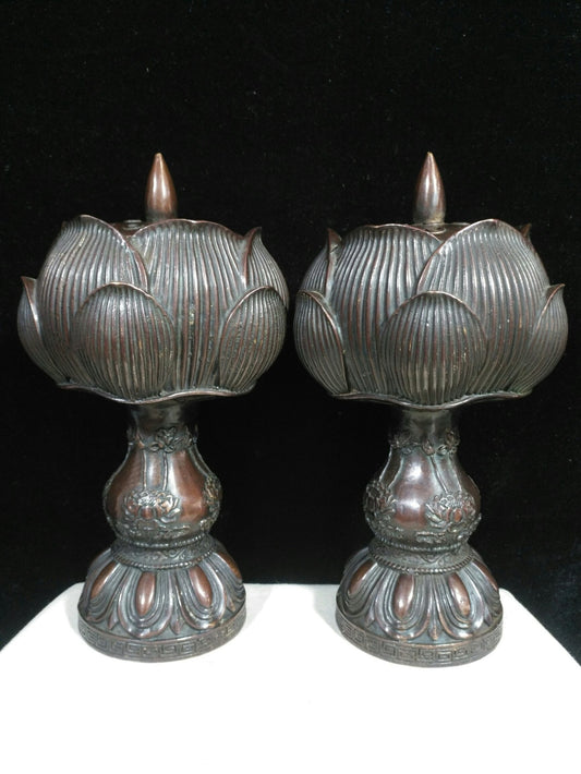 Pure copper lotus incense burner