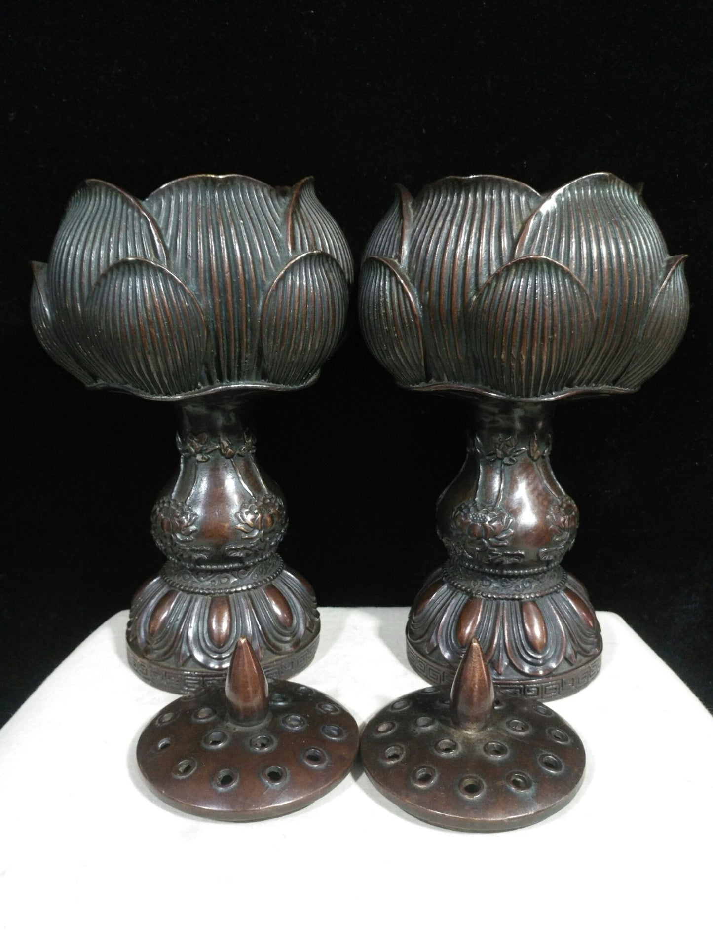 Pure copper lotus incense burner